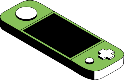 green handheld gaming console