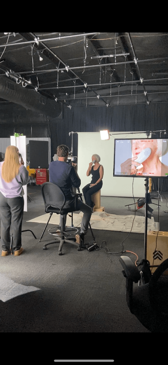 Audrey Jacobs directing a video shoot.